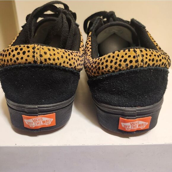 Vans "Comfycush" Old Skool Cheetah Black Suede Sneakers Womens Sz.7/37 Ret $135 - Picture 6 of 9